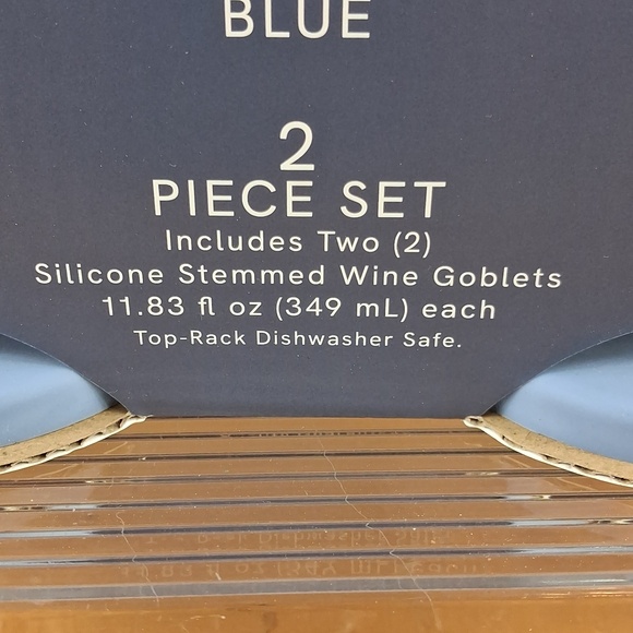 SDS For HD 2 Blue Silicone Stemmed Wine Goblets Dish Washer Safe 11.83 Fl Oz - Picture 5 of 5